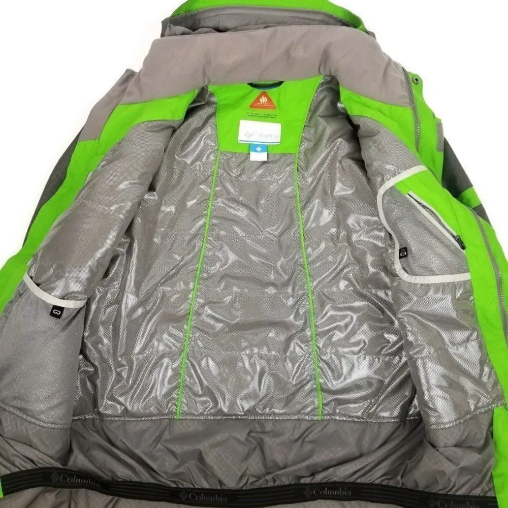 Columbia Fusion Exact Boulder Nylon Omni-Heat Waterproof Hooded Jacket Gorpcore